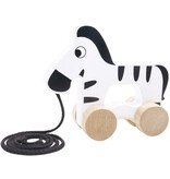 Tooky Toy Zebra Houten Trekfiguur 18 maanden Zwart/Wit