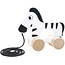 Tooky Toy Zebra Houten Trekfiguur 18 maanden Zwart/Wit