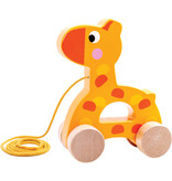 Tooky Toy Giraffe Houten Trekfiguur 18 maanden Geel/Oranje