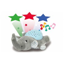 Dreamy Elephant nachtlamp led 32 cm grijs/blauw