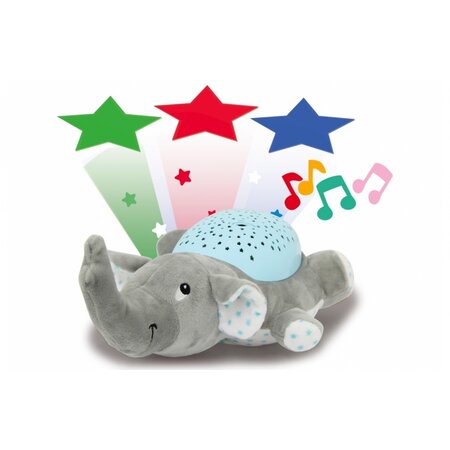 Jamara Dreamy Elephant nachtlamp led 32 cm grijs/blauw