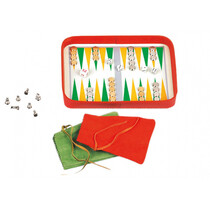 spellenset 27,5 x 24 x 5,3 cm oranje/groen 5-delig