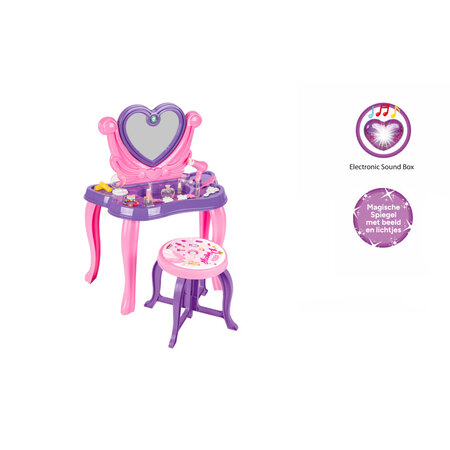 Heart speelgoedmake-uptafel met geluid paars 21-delig