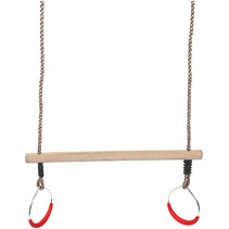 trapeze met ringen hout 58 cm lichtbruin