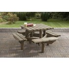 Kinderpicknicktafel 125 x 125cm, 35mm dik, geïmpregneerd en gewaxd