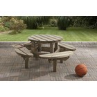 Kinderpicknicktafel rond 130cm, 35mm dik, geïmpregneerd en gewaxd