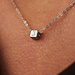 Selected Jewels Julie Céleste 925 sterling silver cube initial necklace with letter