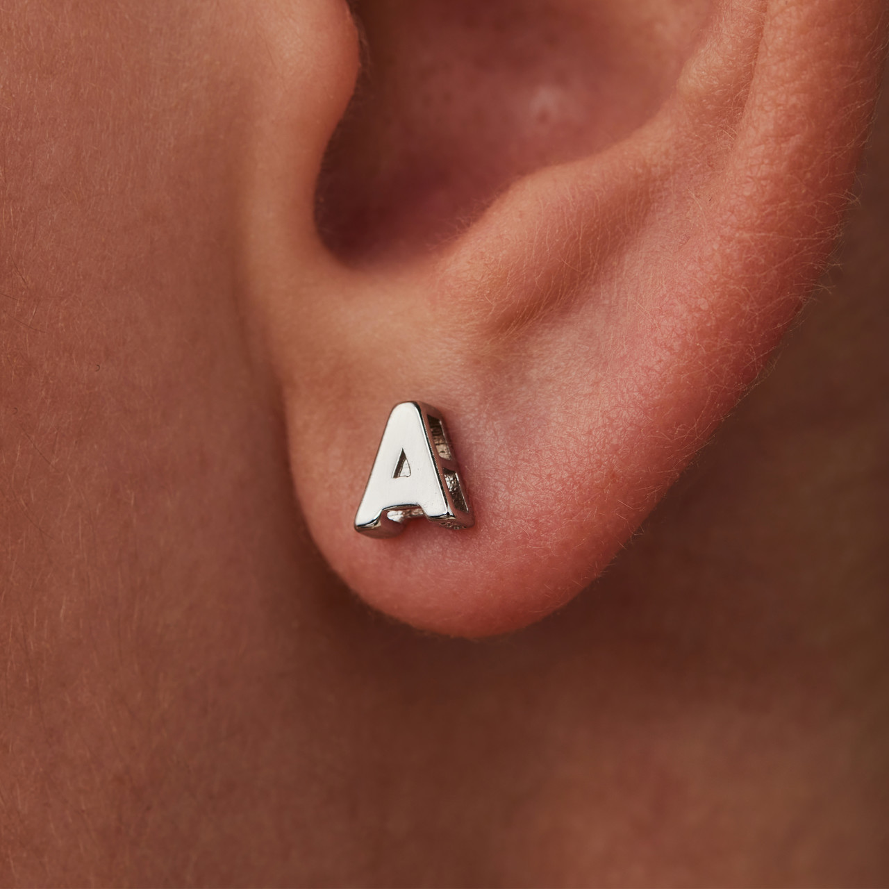 Alphabet shop earrings silver