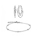 Selected Jewels Selected Gifts 925 sterling silver hoop earrings and bracelet set with zirconia stones