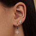 Selected Jewels Selected Gifts paire de boucles d'oreilles en argent sterling 925 avec croix