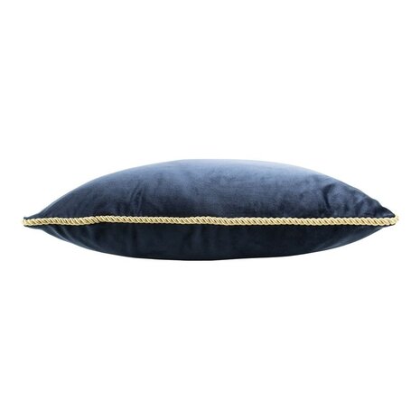 Mars & More - Sierkussen Navy met gouden bies fluweel 45x45cm