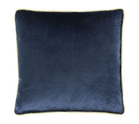 Mars & More - Sierkussen Navy met gouden bies fluweel 45x45cm Mars & More - Sierkussen Navy met gouden bies fluweel 45x45cm