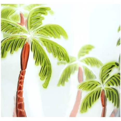 Melting Pot - Wijnglas Palmboom Acryl Groen 9x9x20.5cm