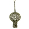 Macrame Lantaarn met Windlichtglas & Franjes Groen Macrame Lantaarn met Windlichtglas & Franjes Groen