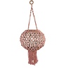 Macrame Lantaarn met Windlichtglas & Franjes Roze Macrame Lantaarn met Windlichtglas & Franjes Roze