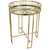 Melting Pot Bijzettafel Rond Goud Metaal met Spiegel 62x47x47cm Melting Pot Bijzettafel Rond Goud Metaal met Spiegel 62x47x47cm