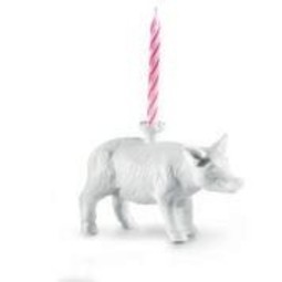 Donkey products Donkey Happy Zoo Day Lucky Pig incl.4 candles,porcelain