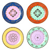 Pols Potten Borden Grandpa Multicolor 20cm (set/4) Pols Potten Borden Grandpa Multicolor 20cm (set/4)