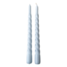 Branded Swirl Kaars Light Blue 25cm (set/2) Branded Swirl Kaars Light Blue 25cm (set/2)