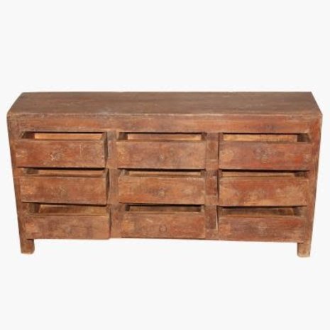 Melting Pot - Teak Houten kast met 9 laden Melting Pot - Teak Houten kast met 9 laden