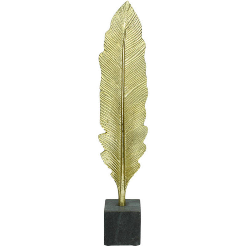 Melting Pot Amsterdam Ornament Feather Aluminium Gold 10x8x54cm