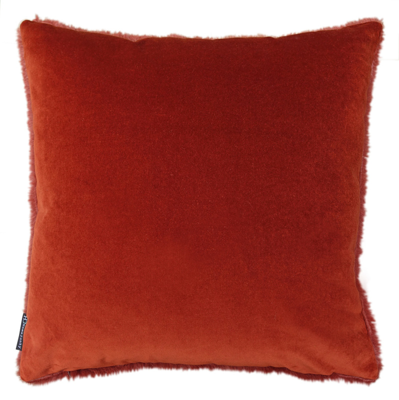 coral faux fur pillow