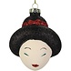 Melting Pot Kerstbal Chinese Lady Glass Black 8cm Melting Pot Kerstbal Chinese Lady Glass Black 8cm