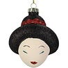 Melting Pot - Kerstbal Chinese Lady Glass Black 8cm Melting Pot - Kerstbal Chinese Lady Glass Black 8cm
