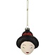 Melting Pot Kerstbal Chinese Lady Glass Black 8cm Melting Pot Kerstbal Chinese Lady Glass Black 8cm