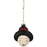 Melting Pot - Kerstbal Chinese Lady Glass Black 8cm Melting Pot - Kerstbal Chinese Lady Glass Black 8cm