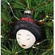 Melting Pot Kerstbal Chinese Lady Glass Black 8cm Melting Pot Kerstbal Chinese Lady Glass Black 8cm