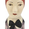 Papier Mache Hoofd met strik op hals 14x19x36cm Papier Mache Hoofd met strik op hals 14x19x36cm