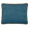 Kussen Petrol met Bies Beige 35x45cm Kussen Petrol met Bies Beige 35x45cm