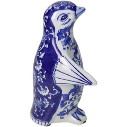 Melting Pot Pinguin beeldje Delftsblauw Porselein 21.5cm