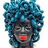 Melting Pot - Testa di Moro Medusa met Slangen Petrol 45cm Melting Pot - Testa di Moro Medusa met Slangen Petrol 45cm