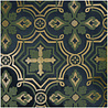 Melting Pot - Melting Pot Kussen Medaillon Blauw/Groen Fluweel 45x45cm Melting Pot - Melting Pot Kussen Medaillon Blauw/Groen Fluweel 45x45cm