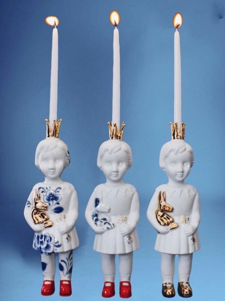 Lammers en Lammers - Mini Pupke Delfts Blauw All-over Rode en Schoentjes 14cm