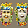 Melting Pot - Testa di Moro Vrouw met Kroon en Fruit 25cm Melting Pot - Testa di Moro Vrouw met Kroon en Fruit 25cm