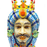 Melting Pot - Testa di Moro Man met Tulband Blauw 40cm Melting Pot - Testa di Moro Man met Tulband Blauw 40cm