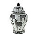 Melting Pot Pot met Deksel Zebra Porselein H24cm 21x21x24cm Melting Pot Pot met Deksel Zebra Porselein H24cm 21x21x24cm