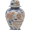 Melting Pot - Pot met Deksel Chinees Blauw Wit Rood 48cm Melting Pot - Pot met Deksel Chinees Blauw Wit Rood 48cm