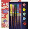 Melting Pot Chopsticks Kadoset met Sakura Flowers opleggers (set/5) Melting Pot Chopsticks Kadoset met Sakura Flowers opleggers (set/5)