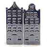 Melting Pot - Vaasjes Grachtenhuis Zwart Set/2 in 2 maten Melting Pot - Vaasjes Grachtenhuis Zwart Set/2 in 2 maten
