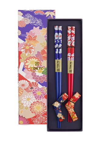 Melting Pot - Chopsticks met Strik opleggers (set/2) in kadodoos Melting Pot - Chopsticks met Strik opleggers (set/2) in kadodoos