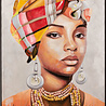 Melting Pot - Schilderij Vrouw Etnisch Acryl op Canvas met Zwarte Lijst 92x122cm Melting Pot - Schilderij Vrouw Etnisch Acryl op Canvas met Zwarte Lijst 92x122cm