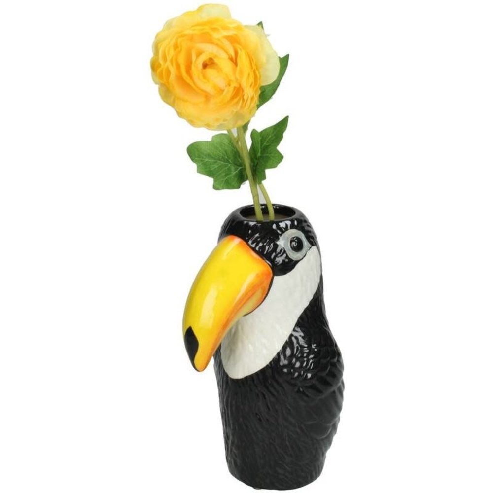 Melting Pot - Vaas Toekan Aardewerk Zwart 13x11x22cm Melting Pot - Vaas Toekan Aardewerk Zwart 13x11x22cm