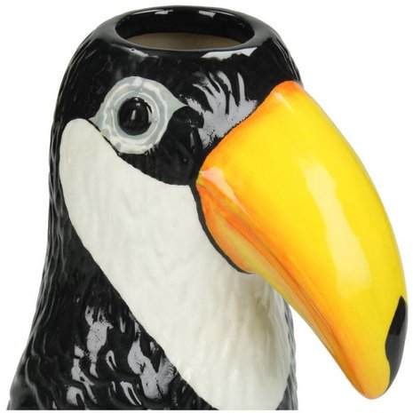 Melting Pot - Vaas Toekan Aardewerk Zwart 13x11x22cm Melting Pot - Vaas Toekan Aardewerk Zwart 13x11x22cm