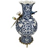 Melting Pot - Vaas met Vogel en Bloemen Delfts Blauw 26x21x38cm Melting Pot - Vaas met Vogel en Bloemen Delfts Blauw 26x21x38cm