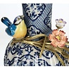 Melting Pot - Vaas met Vogel en Bloemen Delfts Blauw 26x21x38cm Melting Pot - Vaas met Vogel en Bloemen Delfts Blauw 26x21x38cm