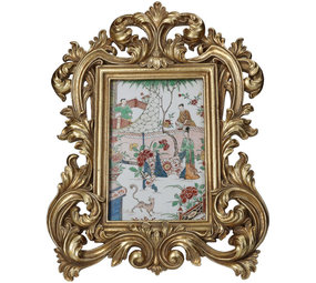 Melting Pot - Fotolijst Chinees Tafereel Goud Resin 10x15cm Melting Pot - Fotolijst Chinees Tafereel Goud Resin 10x15cm